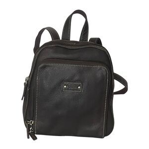 Fossil Small Backpack Brown Leather Double Pocket Zip Around SL8711 Vintage